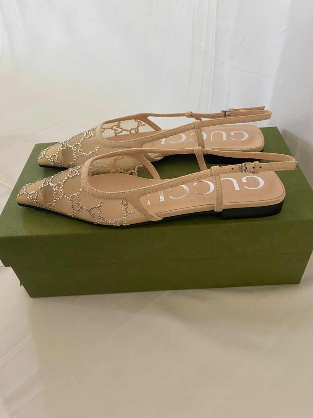 Gucci - Women's GG crystal slingback flat - Picture 7 of 9